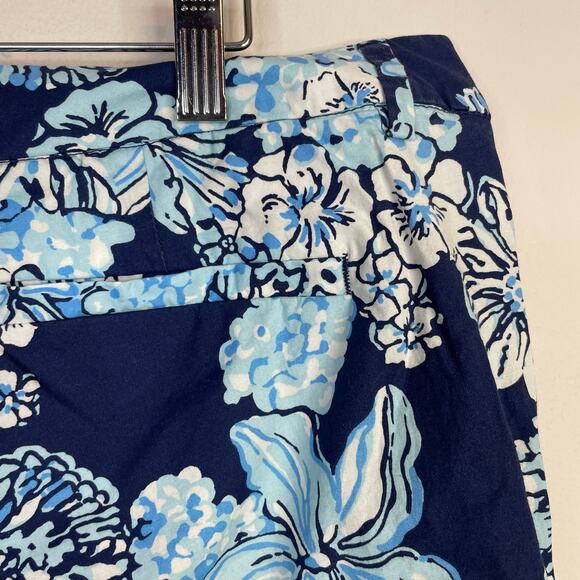 Lilly Pulitzer Callahan Stretch Shorts Bouquet All Day Low Tide Navy womens 12 - Picture 9 of 14